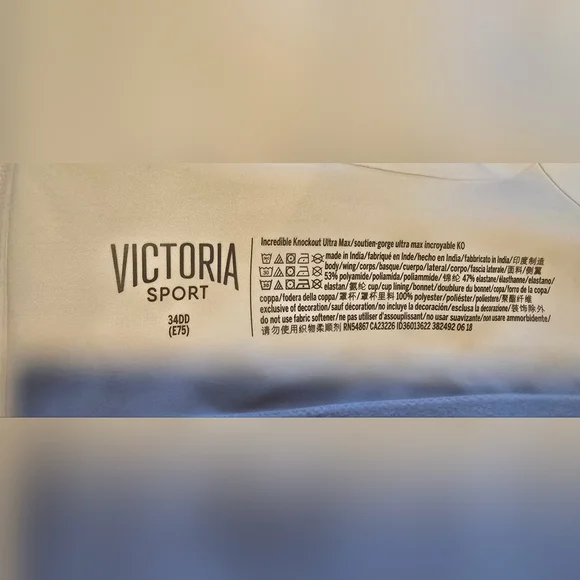 NWOT Victorias secret Sports bra White size 34DD - Picture 8 of 8